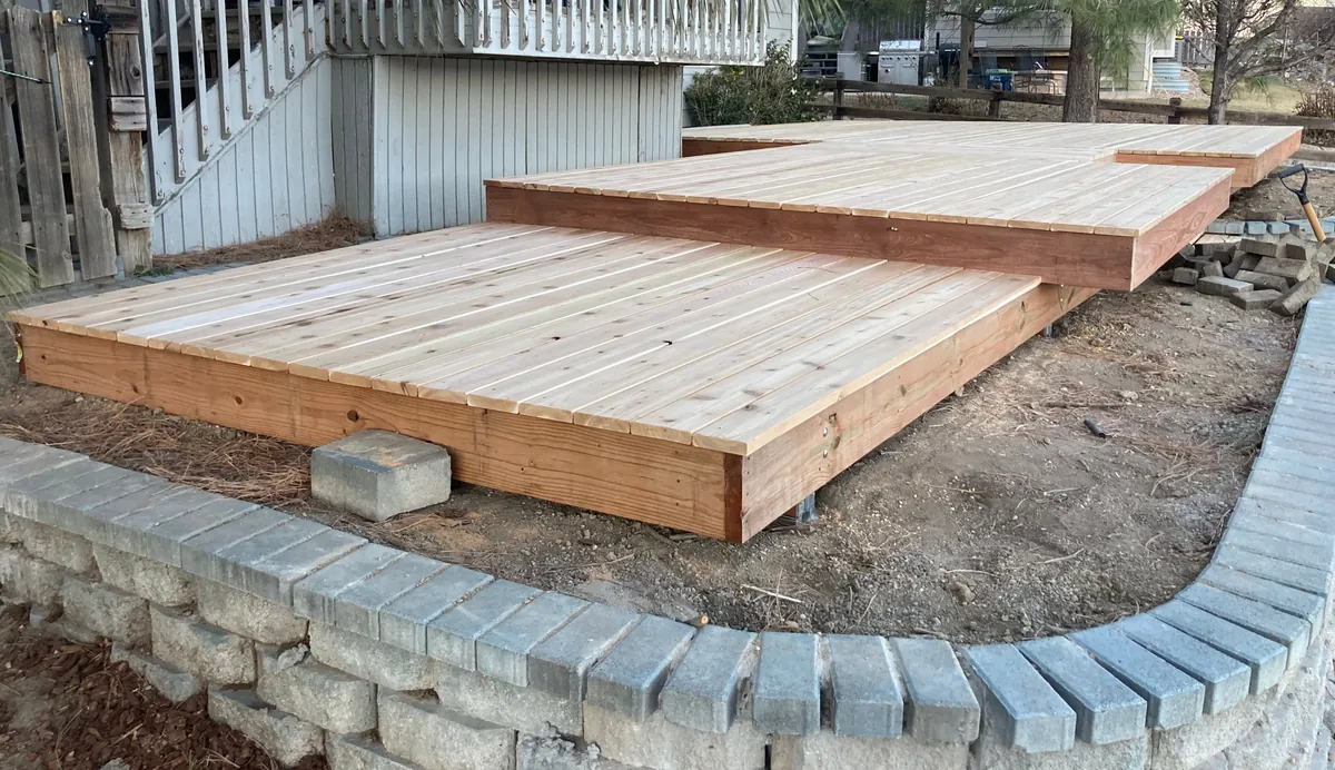 Multi-level cedar deck